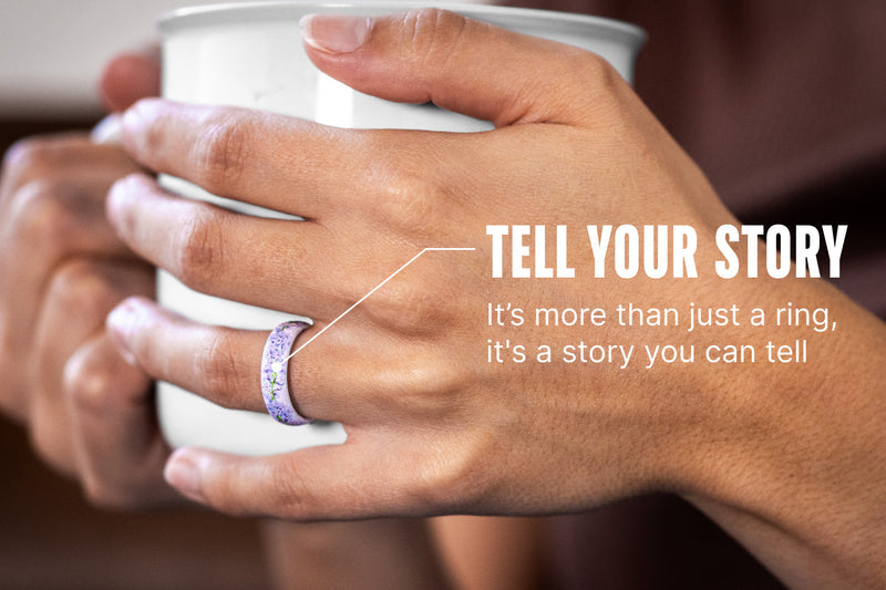 February Violets Thin Ring